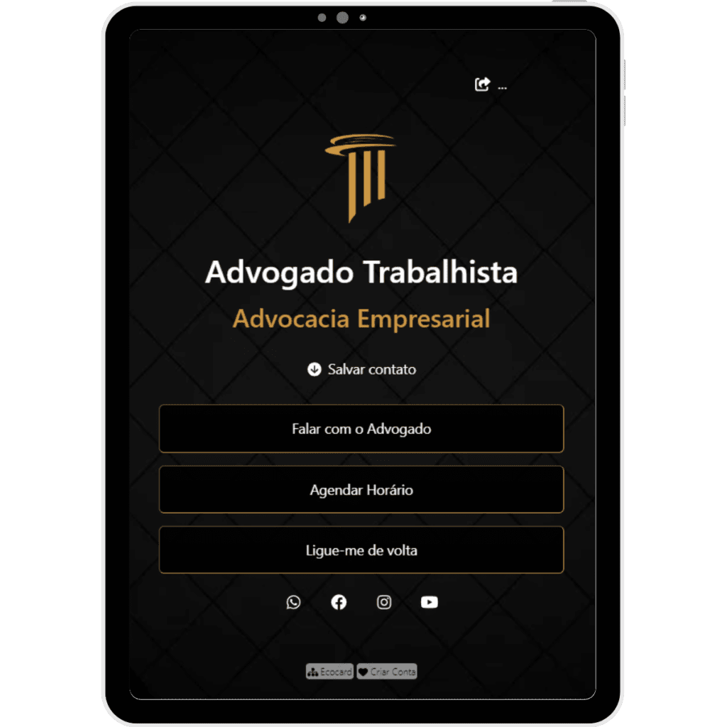 Cartão de Visita Digital Mod. 553 2 advogado trabalhista 553