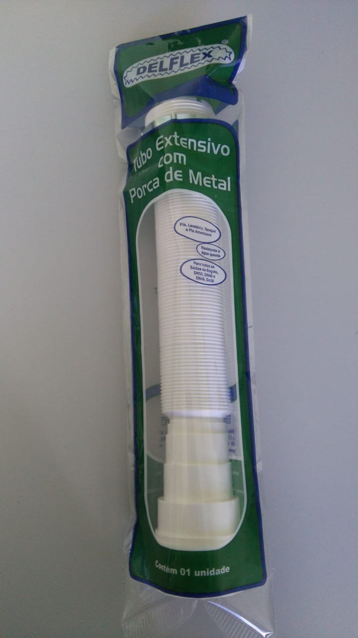 Tubo extensivo com porca de metal